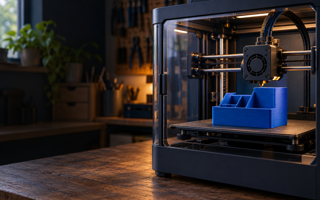 3D-printer i et lille værksted